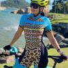 CYTSH Women's Cycling Jersey Suit Skinsuit Jumpsuit Triathlon Short Sleeve Gel Pad Bicycle Bike Clothes Sets With Pockets (Color : 2, Size : X-Large) view 1