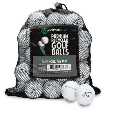 GolfBall Nut - 48 Recycled Golf Balls for Callaway Supersoft - Used Golf Balls Bulk 4A Near Mint Condition Includes Mesh Bag 48-Pack, White