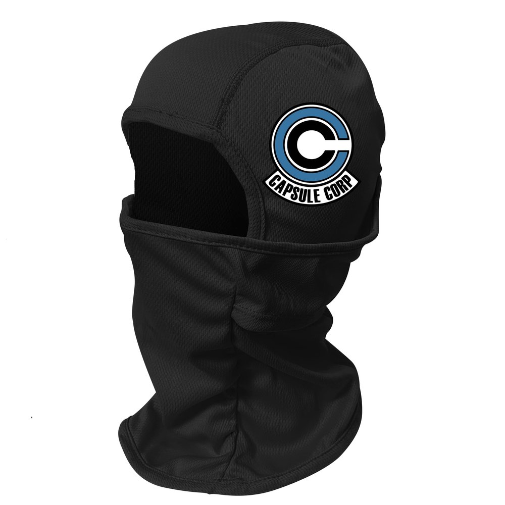 Capsule Corp Ski Mask Anime Balaclava Full Face Cover Winter Sport Graphic Headwear (Black)