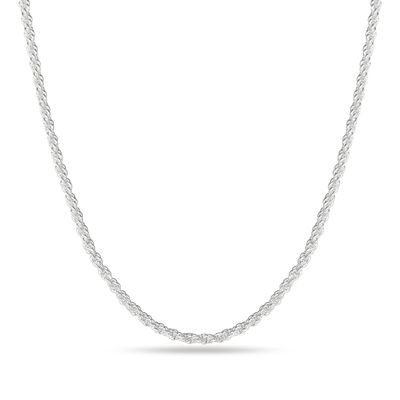 OCHCOH 925 Sterling Silver Clasp 2.5mm Rope Chain Necklace for Men Women Diamond Cut Silver Chain Necklace for Men 24 Inch