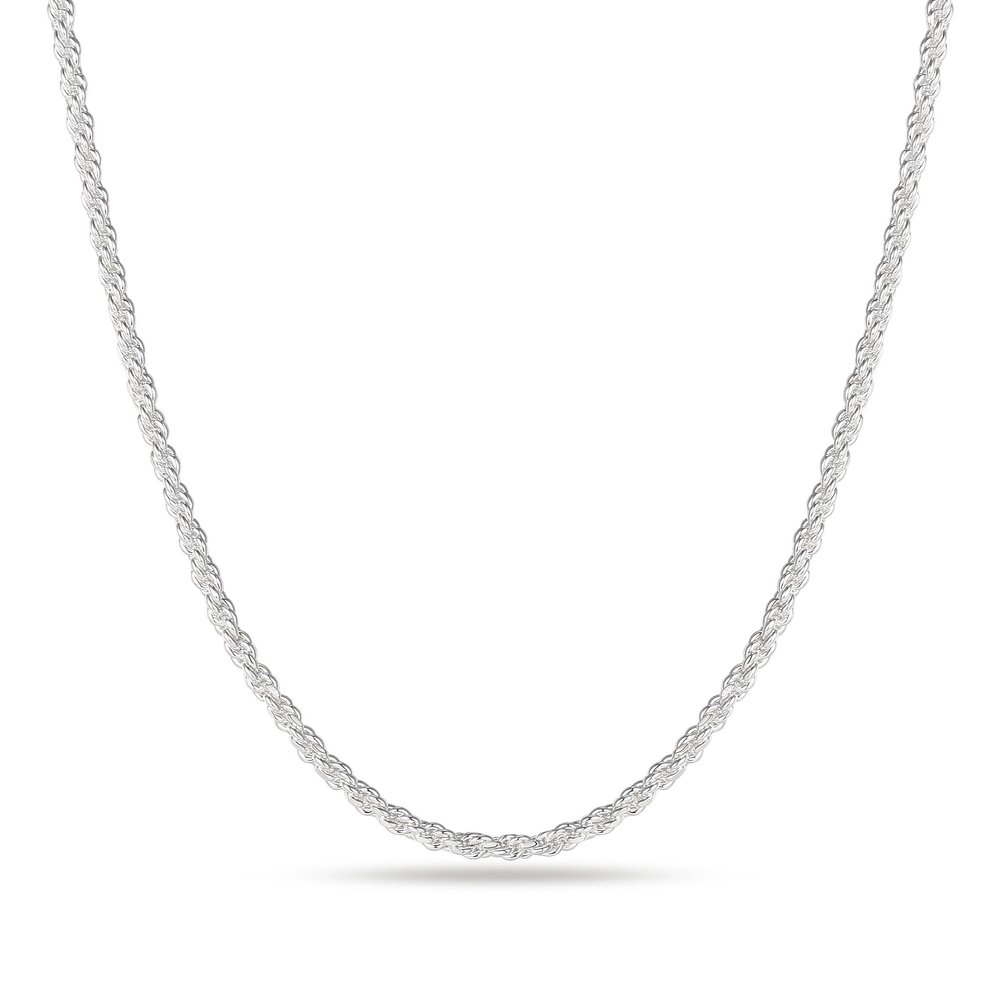 OCHCOH 925 Sterling Silver Clasp 2.5mm Rope Chain Necklace for Men Women Diamond Cut Silver Chain Necklace for Men 24 Inch