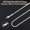 OCHCOH 925 Sterling Silver Clasp 2.5mm Rope Chain Necklace for Men Women Diamond Cut Silver Chain Necklace for Men 24 Inch view 4