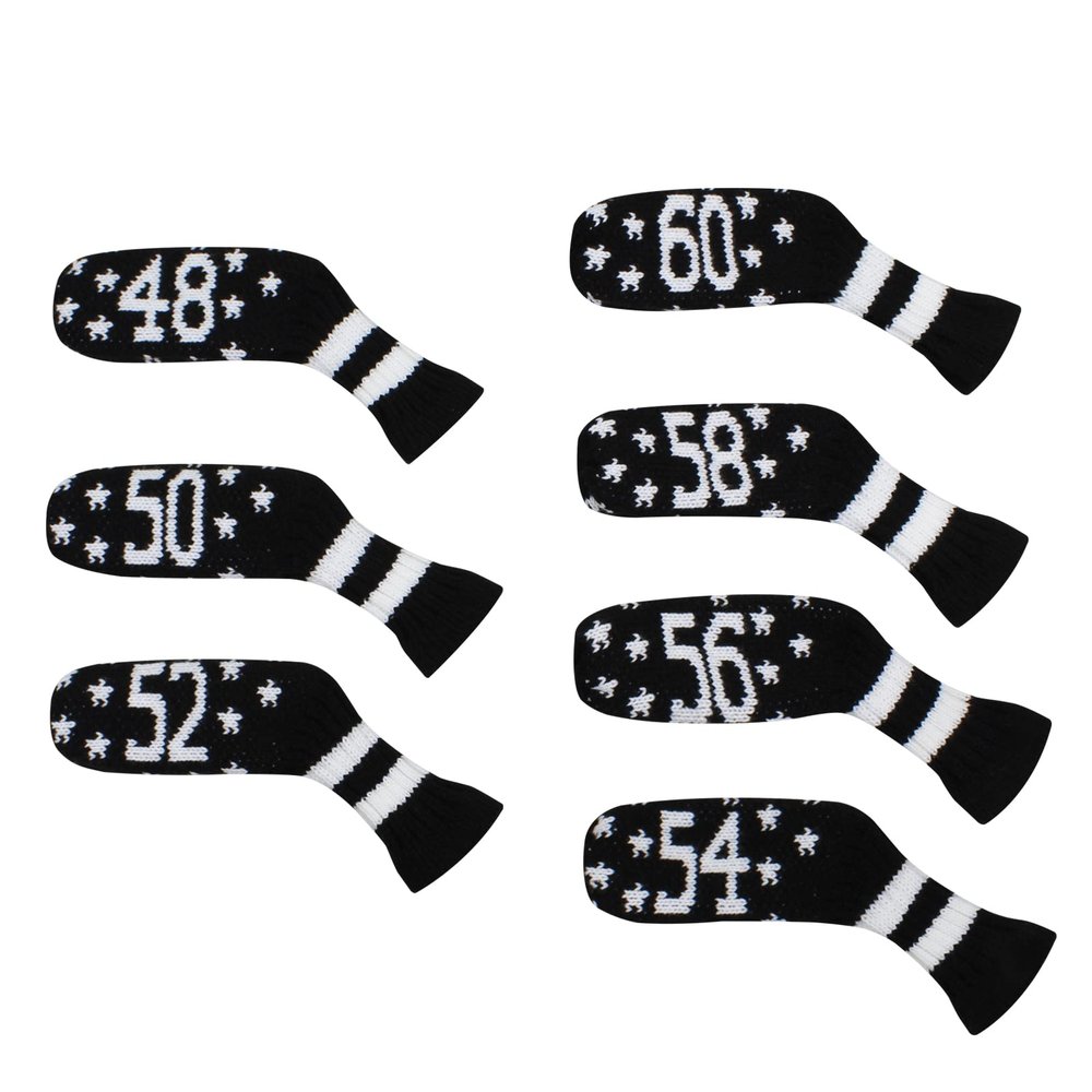 Scott Edward Knitted Wedge Golf Iron Headcovers 7 PCS Club Protector 48,50,52,54,56,58,60 Degree (Starry Night)