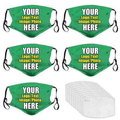 JCETUNO 5 PCS Custom Face Mask Custom Unisex Face Cover Neck Gaiter Face Bandanas With Your Logo Image For Sports,Outdoor And Travel