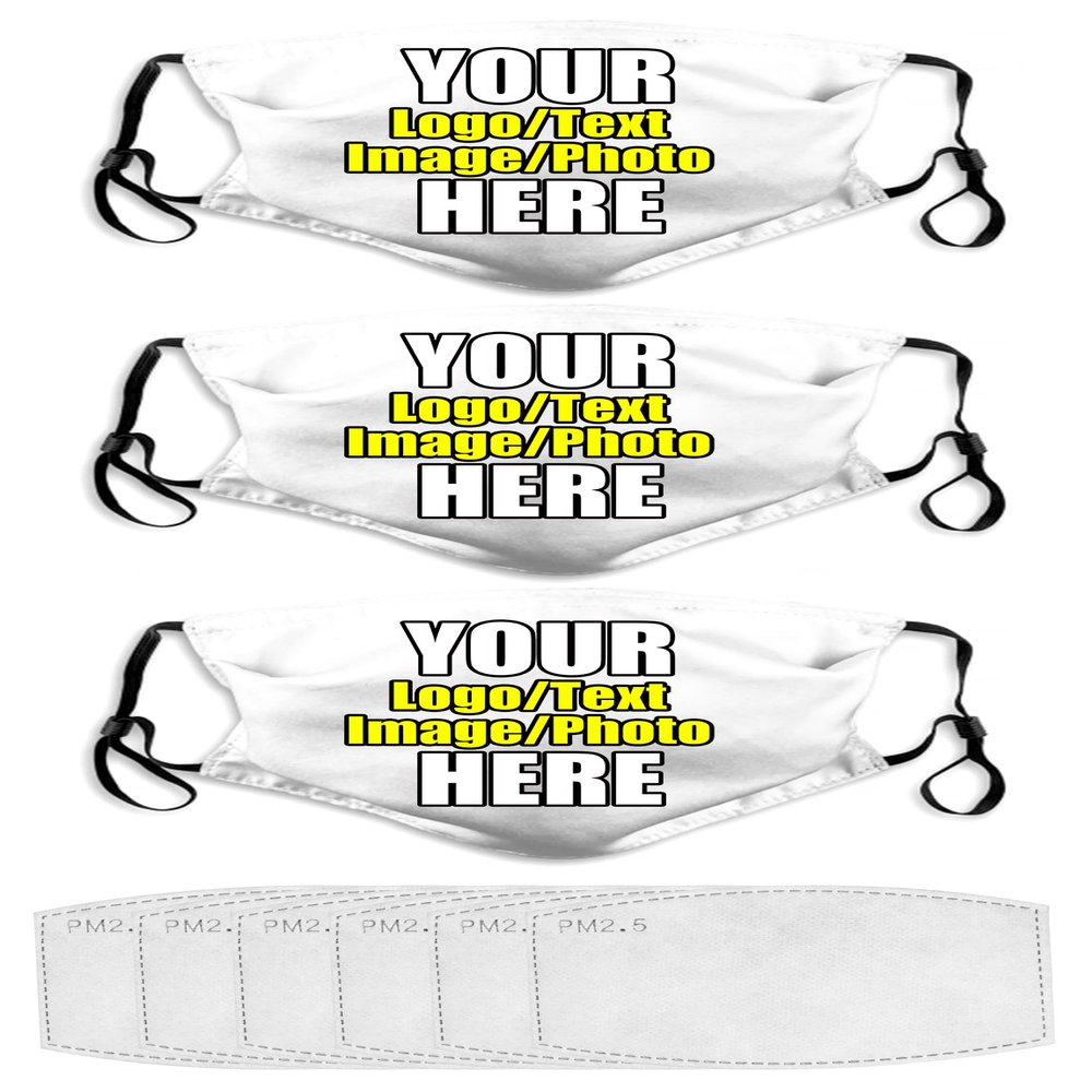 JCETUNO 3 PCS Custom Face Masks Personalized Design Breathable Mouth Mask Balaclava Filter Reusable Face Cover For Unisex Men Women Kids