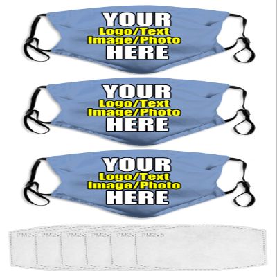 JCETUNO 3 PCS Custom Funny Face Masks Personalized Design Breathable Mouth Mask Balaclava Reusable Face Cover For Unisex Women Men Kids Adults