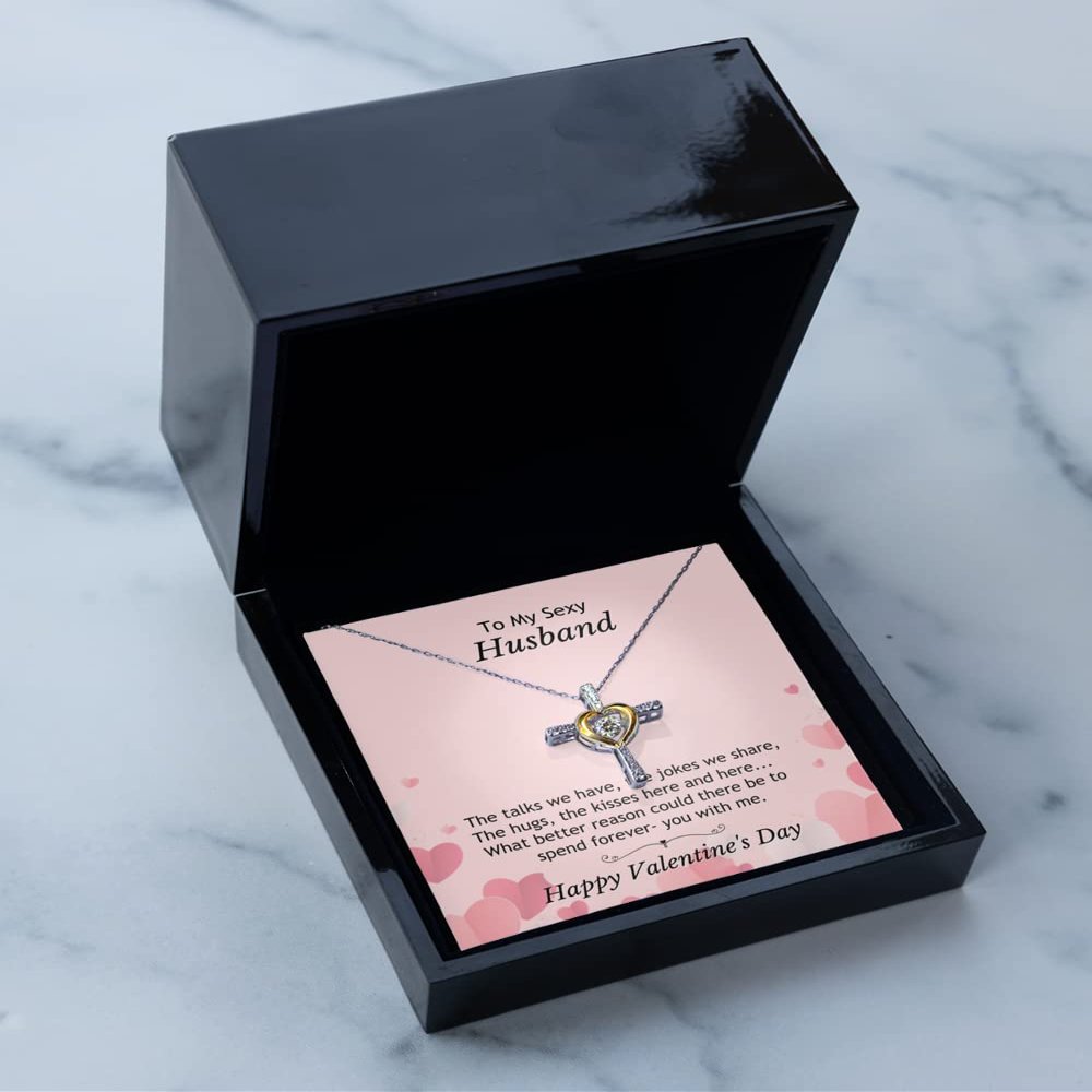 Cross Dancing Necklace Luxury Box - Gifts for Husband Who Wants Nothing,Husband Gifts from Wife Naughty, Cant Live Without Husband Gifts, Truck Driver