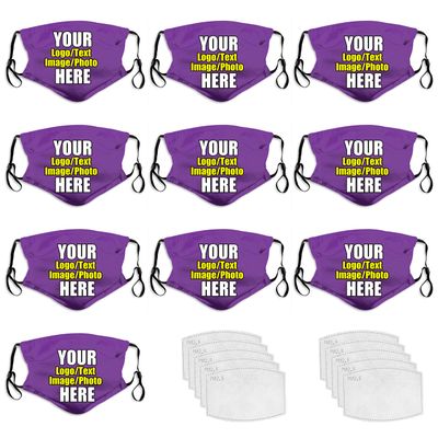 10 PCS Custom Funny Face Masks Personalized Design Breathable Mouth Mask Balaclava Reusable Face Cover For Unisex Women Men Kids Adults
