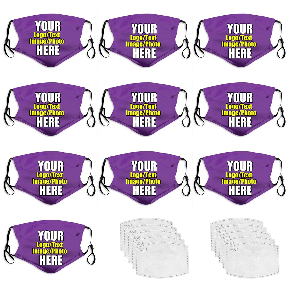 10 PCS Custom Funny Face Masks Personalized Design Breathable Mouth Mask Balaclava Reusable Face Cover For Unisex Women Men Kids Adults