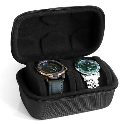 Besforu Watch Travel Case for Men and Women Portable Single Watch Storage box and Organizer for Wristwatches and Smart Watches (Black2 slot)