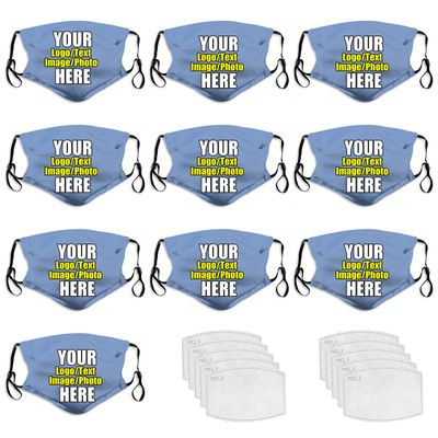 10 PCS Custom Funny Face Masks Personalized Design Breathable Mouth Mask Balaclava Reusable Face Cover For Unisex Women Men Kids Adults