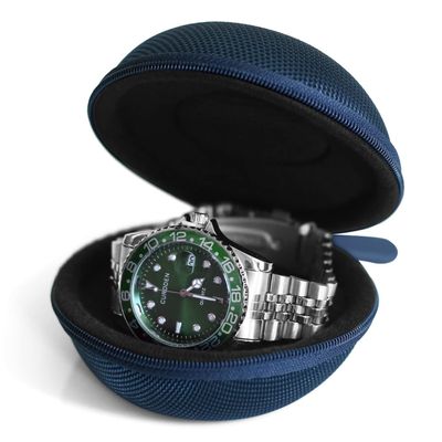 Besforu Watch Travel Case for Men and Women Portable Single Watch Storage box and Organizer for Wristwatches and Smart Watches (Blue1 slot)