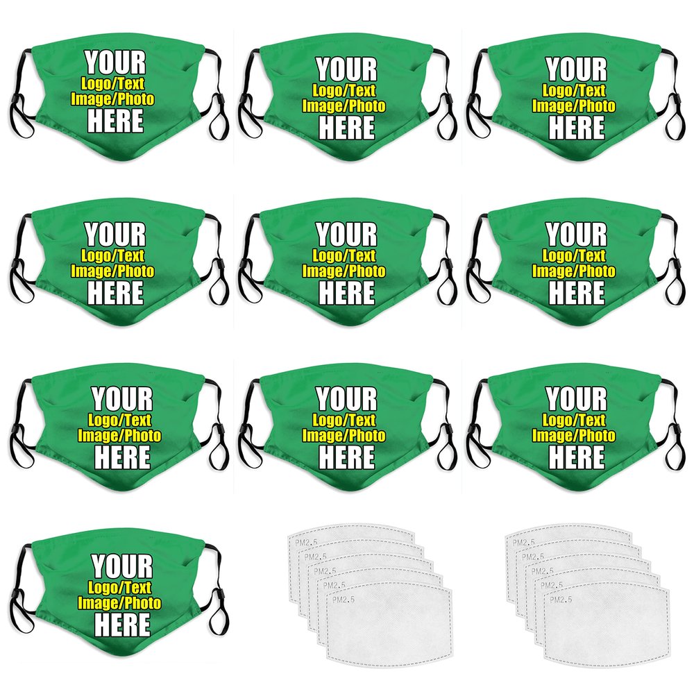 10 PCS Custom Face Mask Custom Unisex Face Cover Neck Gaiter Face Bandanas With Your Logo Image For Sports,Outdoor And Travel