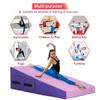 Gymnastics Mat 48X24X14 Incline Tumbling Mats for Home Gym, Folding Exercise Mat with Non-Slip PVC Surface & Handles, Cheese Wedge Mat for Kid Adults Workout, Pink view 2