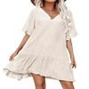 Aoulaydo Bathing Suit Coverups for Women Sexy Bikini Beachwear Ruffle Slevess Swimsuit Cover Ups view 1