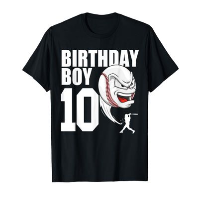 10 Year Old Baseball Birthday Party Theme 10th Gift for Boy T-Shirt