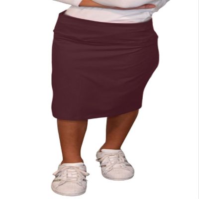 Kosher Casual Kids Big Girls Modest Knee Length Stretch Pencil Skirt in Lightweight Cotton Spandex XL Aubergine