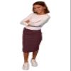 Kosher Casual Kids Big Girls Modest Knee Length Stretch Pencil Skirt in Lightweight Cotton Spandex XL Aubergine view 2