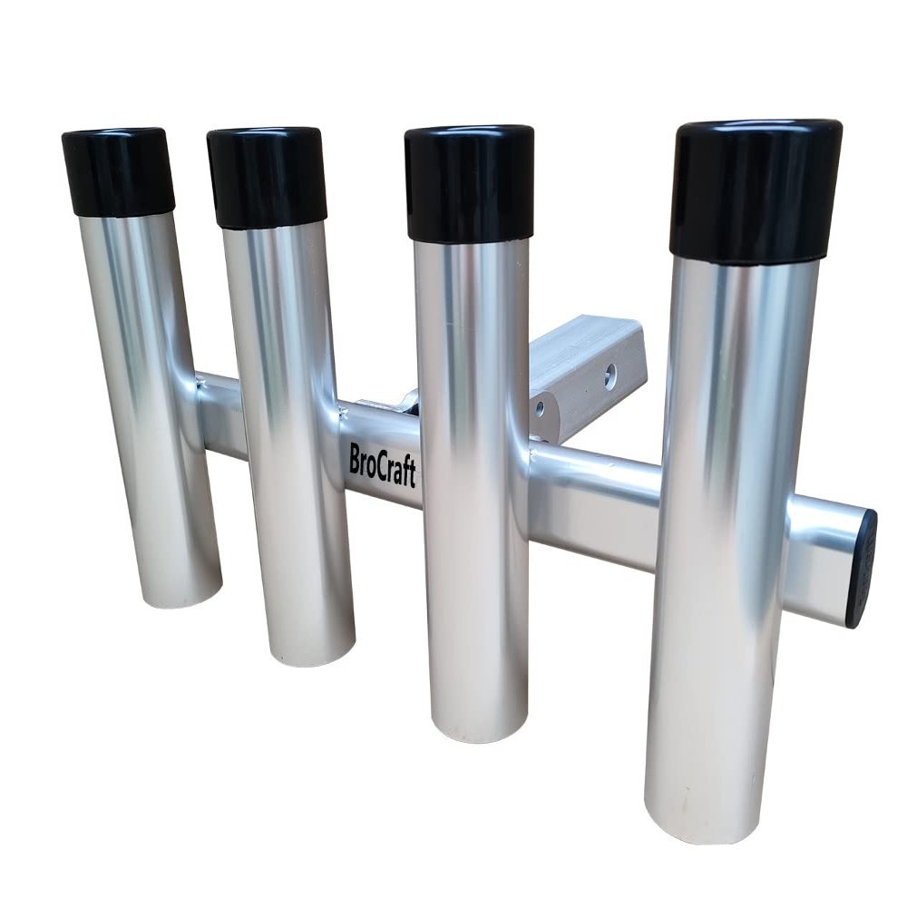 Brocraft Aluminum 4 Pole Hitch Mount Fishing Rod Holder/Truck Rod Rack
