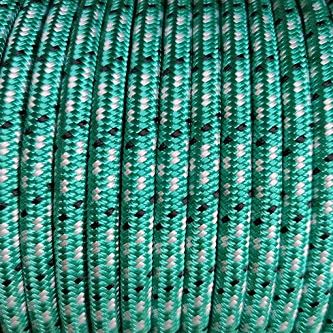 MarineNow UHMWPE Core Polyester Cover Low Stretch Sailing Rope Choose Size/Length/Color (8 mm (5/16"), 600 ft, Green with White & Black Fleck)