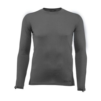 Carhartt Men's Force Lightweight Stretch Grid Base Layer Crewneck Top, Asphalt, Large