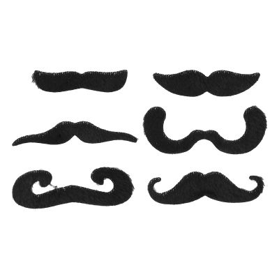 Fake Black Mustache, 6pcs Lifelike Mustache Easy To Put on and Take Off for Cosplay for Carnival for for Halloween