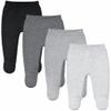 123 Bear Baby Soft Cotton Spandex Pants with Feet Multipack (Gray- 4-Pack, 6-9 Months) view 1