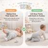 123 Bear Baby Soft Cotton Spandex Pants with Feet Multipack (Gray- 4-Pack, 6-9 Months) view 4