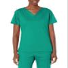 Amazon Essentials Women's Classic Fit V-Neck Short Sleeve Scrub Top (Available in Plus Size), Teal Blue, 2X view 1
