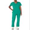 Amazon Essentials Women's Classic Fit V-Neck Short Sleeve Scrub Top (Available in Plus Size), Teal Blue, 2X view 4