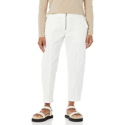 Amazon Essentials Women's Stretch Chino Utility Detail Pant, Ivory, 12