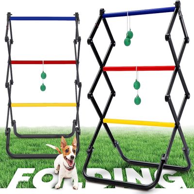 TGU Ladder Toss Games, Ladder Ball Set - Instant Setup, Folding System | Outdoor Games for Backyard Lawn Yard Beach Park & Tailgate, Black, 24.2 x 24.5 x 39.2, (EOL207402020), Set of 2