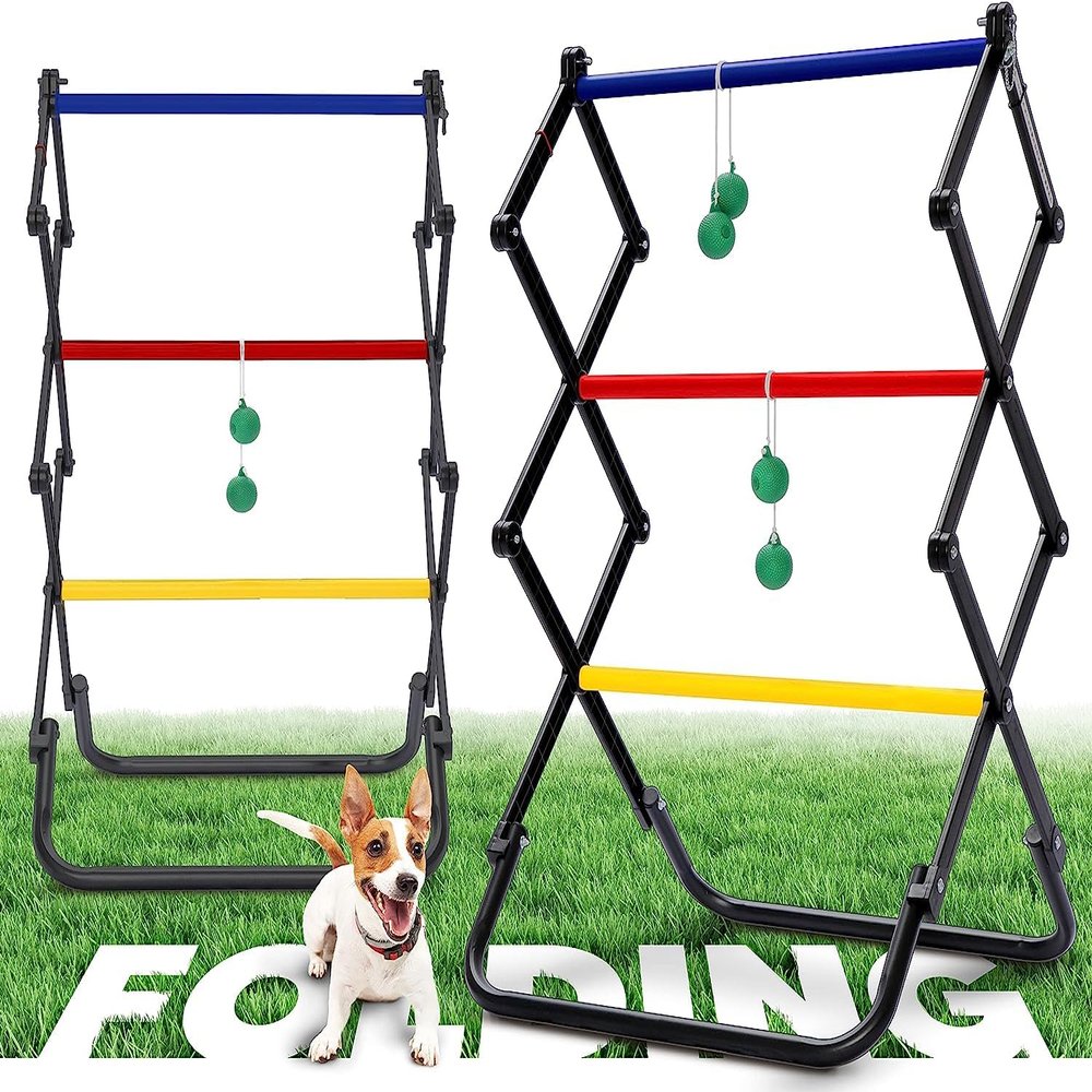 TGU Ladder Toss Games, Ladder Ball Set - Instant Setup, Folding System | Outdoor Games for Backyard Lawn Yard Beach Park & Tailgate, Black, 24.2 x 24.5 x 39.2, (EOL207402020), Set of 2
