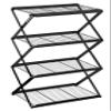 Captain Stag UP-2697 Field Rack Rack, Storage Shelf, 4 Tiers, Move Rack, W 18.1 inches (460 mm), Adjustable Height, Black Framework view 1