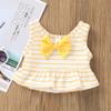 POLG Kids Girls Summer Bikini Set Toddler Baby Girl Bow Swimsuit Striped Bathing Suit Bikini Swimwear 2pcs Set (Yellow, 9-12 Months) view 4
