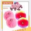 2 Pieces Roller Skate Pom Poms Roller Skates Fuzzy Pom Poms with Jingle Bells Pom Poms Quad Roller Skates Decoration Skate Accessories for Women Girls Princess Fluffy Tie-on Roller Skate Pom Poms view 3