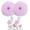 2 Pieces Roller Skate Pom Poms Roller Skates Fuzzy Pom Poms with Jingle Bells Pom Poms Quad Roller Skates Decoration Skate Accessories for Women Girls Princess Fluffy Tie-on Roller Skate Pom Poms view 1