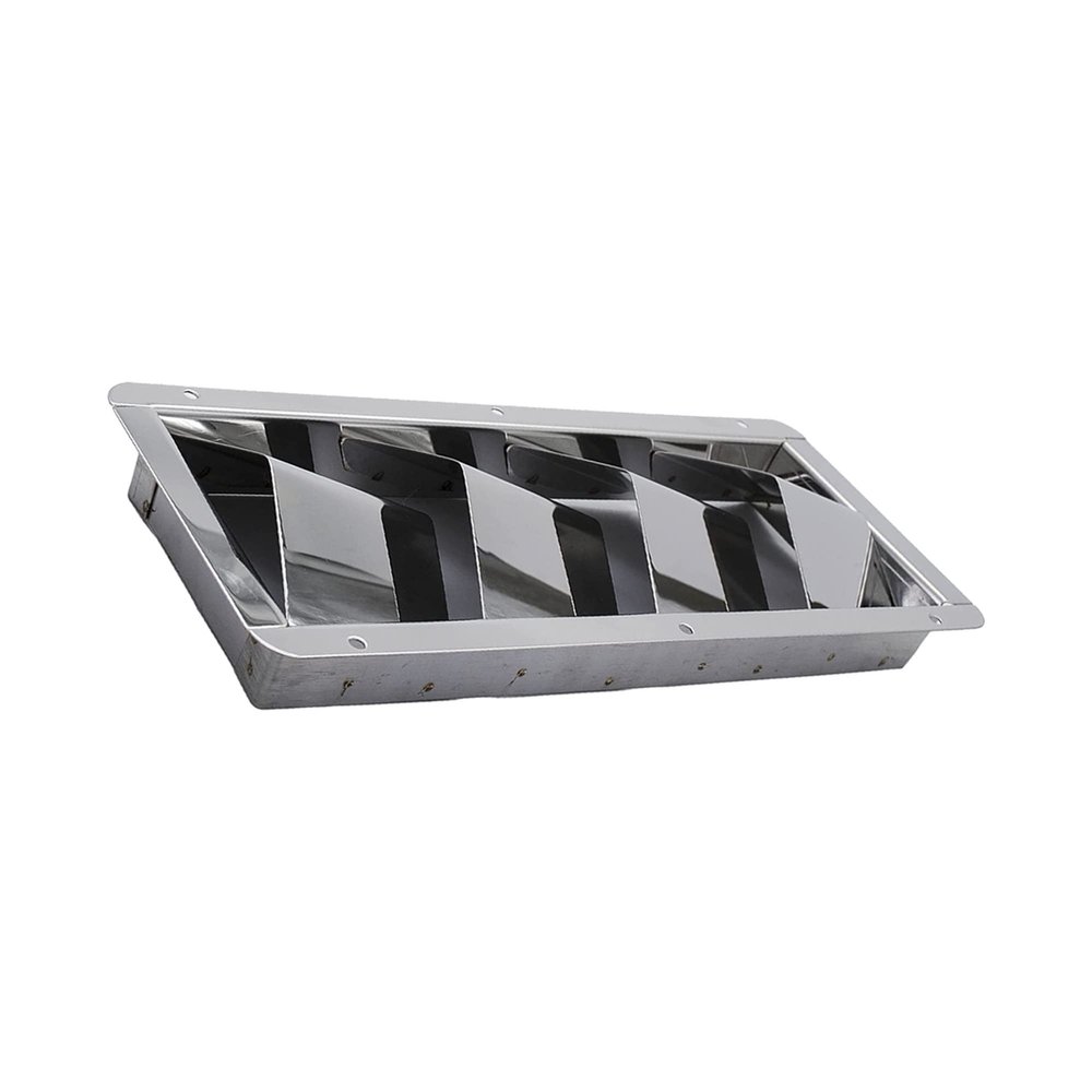 MARINE CITY 4-Slot Louvered Vent Stainless Steel, 10 x4-3/8 Inches, Mirror Finish, Corrosion-Resistant, Durable Vent Cover for Boats, Yachts, RVs & Homes (Pack of 1)