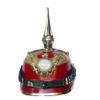 Leather Armor Spike Helmet German Pickelhaube Prussian Helmet Red Helm view 2