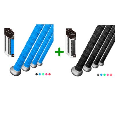 ALIEN PROS 8 Pack Blue & Black Bat Grip Tape for Baseball 1.1MM - Wrap Your Bat for an Epic Home Run