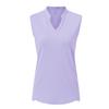 BASUDAM Women's Sleeveless Golf Polo Shirts V-Neck Collarless Tennis Running T-Shirts Quick Dry Light Purple L view 2