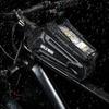 WILD MAN 1.2L Bike Front Frame Bike Bag Rainproof Top Tube Bicycle Bag with Touch screen for Mountain Road Bike Cycling (Sun pattern, XT5) view 2