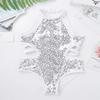 Sywiyi Kids Girls Cutout Back Gymnastics Leotards Shiny Sequins Ballet Dance Athletic Bodysuit White 10 Years view 3