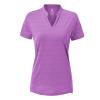 BASUDAM Women's Golf Polo Shirts V-Neck Short Sleeve Collarless Tennis Running T-Shirts Quick Dry Plum Purple S view 2