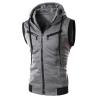 Tank Tops for Men's Sleeveless Hooded Sweatshirt Fashion Zipper Holiday Casual Sport T-Shirt Hoodies Blouse Tops Dark Gray view 1