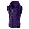 Tank Tops for Men's Sleeveless Hooded Sweatshirt Fashion Zipper Holiday Casual Sport T-Shirt Hoodies Blouse Tops Purple view 1