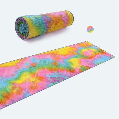 GOMMER Yoga Towel Mat with Non Slip Resin Particles Backside,Ideal for Hot Yoga Pilates Portable Beach Towel Fitness Exercise for Home Fitness (Color : Yellow)