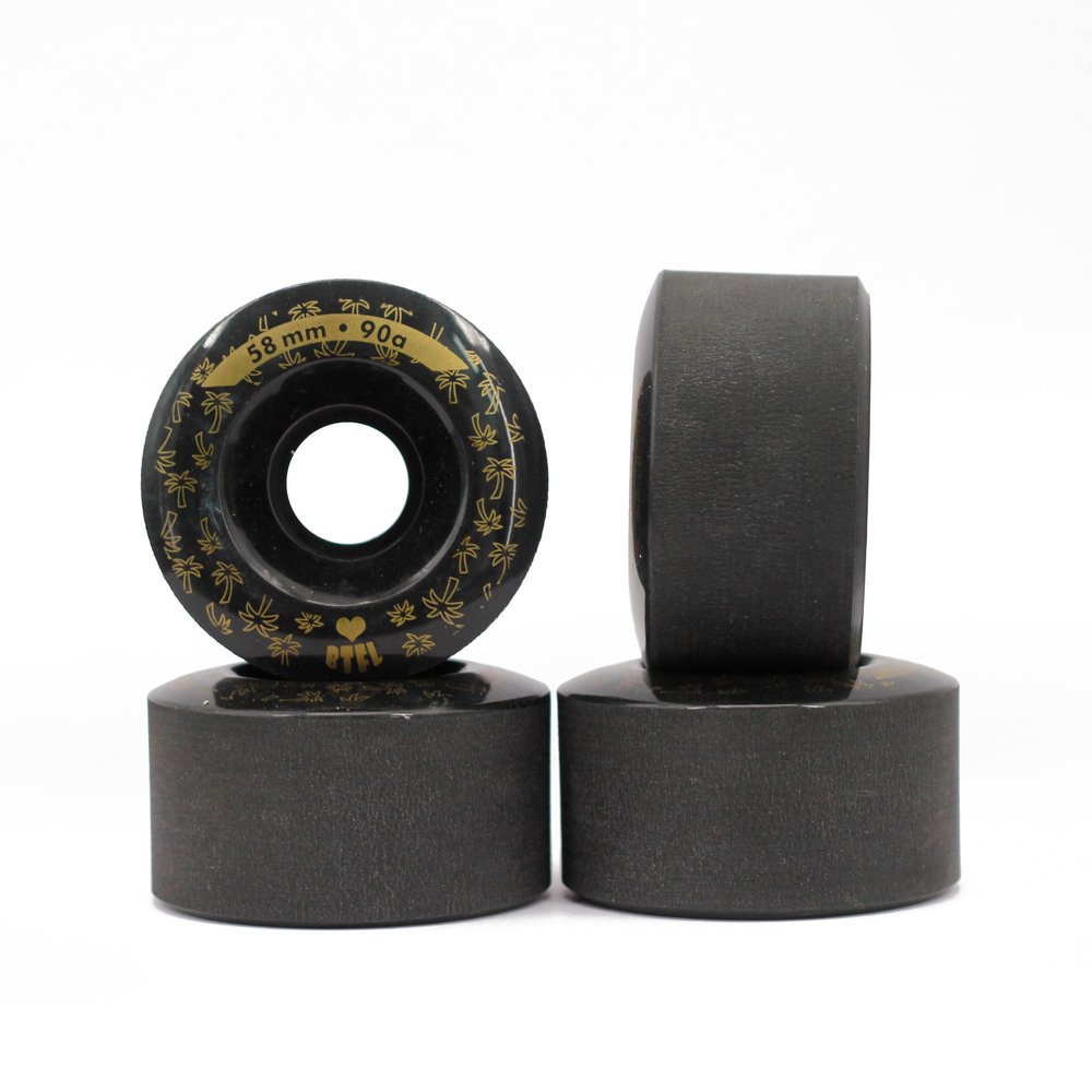 BTFL Outdoor Roller Skate Wheels 32mm x 58mm 90A (black, 8) | Flow Recreational Roller Skate Wheels for Park Ramps Street Bowls Outdoor Quad Skating
