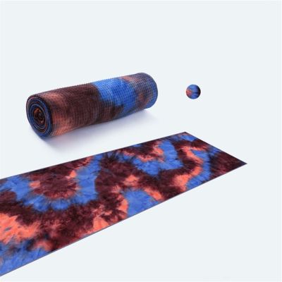 GOMMER Yoga Towel Mat with Non Slip Resin Particles Backside,Ideal for Hot Yoga Pilates Portable Beach Towel Fitness Exercise for Home Fitness (Color : Brown)