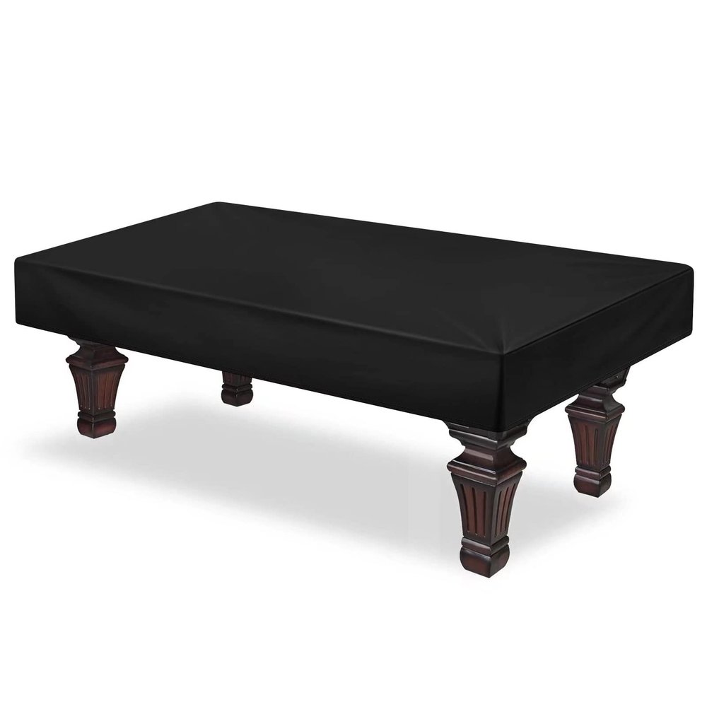 Rareidel Pool Table Cover 9 Feet, Light Weight Farbric Cloth Billiard Table Covers, Waterproof & Dustproof Air Hockey Table Cover, Black (9FT)